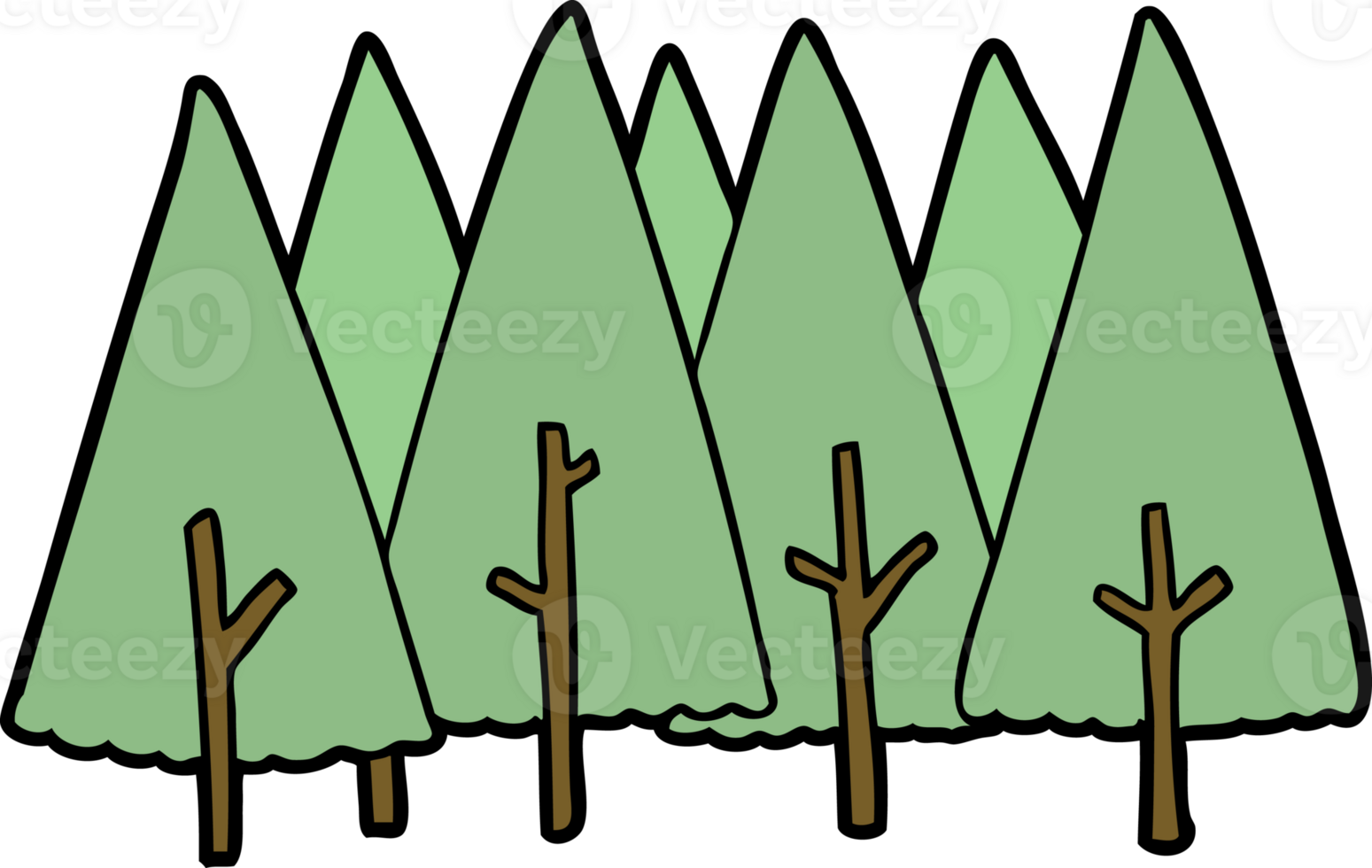 cartoon trees drawing png