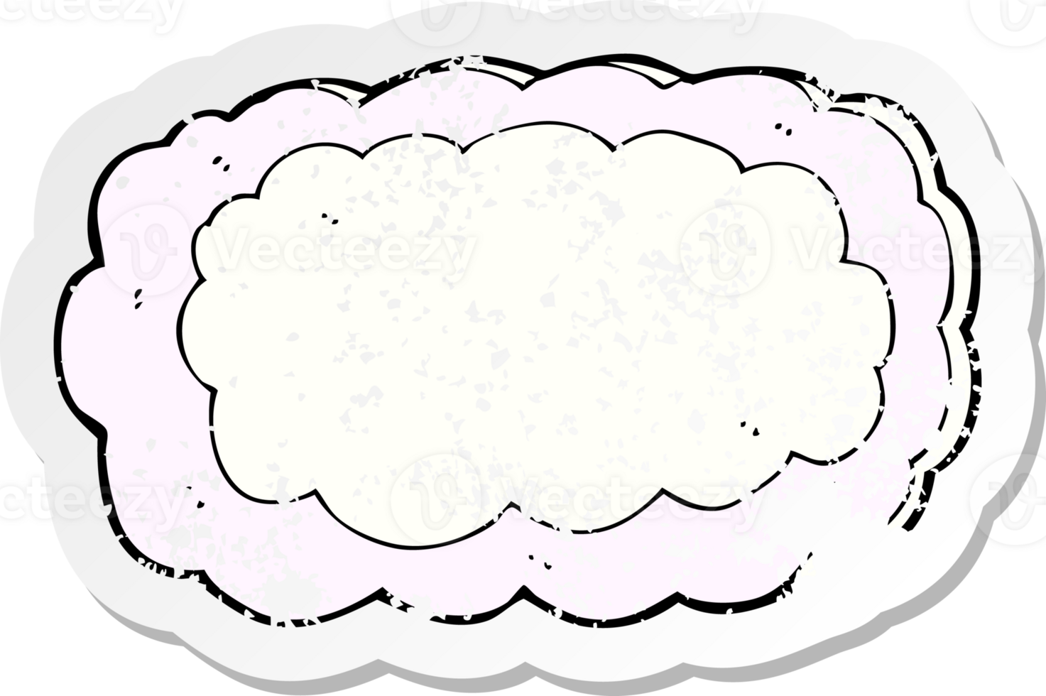 retro distressed sticker of a cartoon cloud symbol drawing png