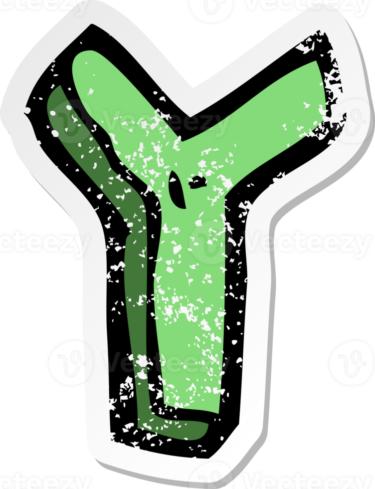 retro distressed sticker of a cartoon letter drawing png