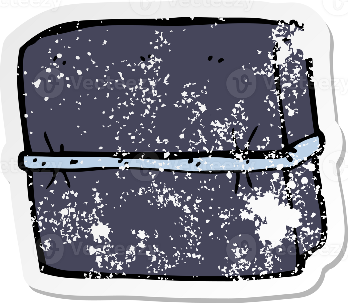 retro distressed sticker of a cartoon business files drawing png