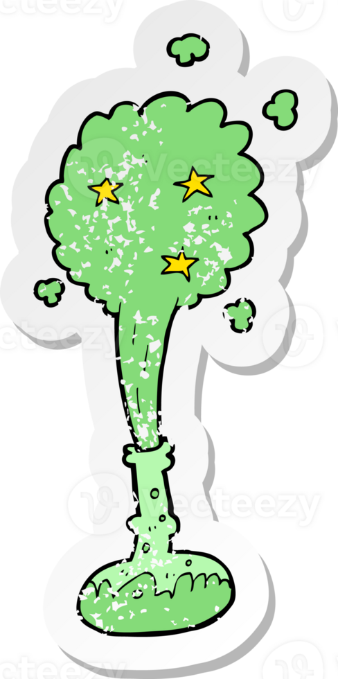 retro distressed sticker of a cartoon potion drawing png