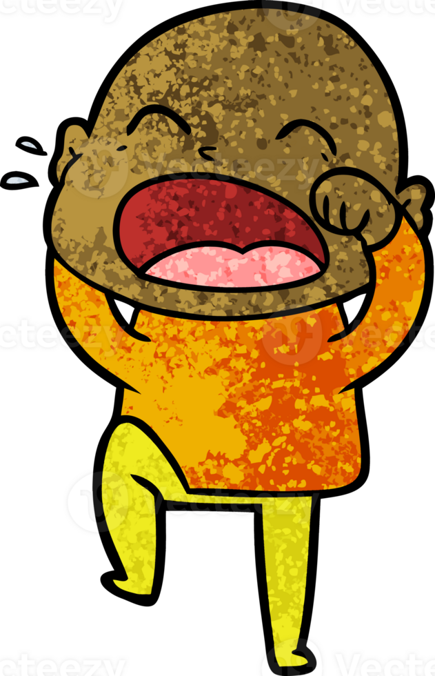 cartoon shouting bald man drawing png