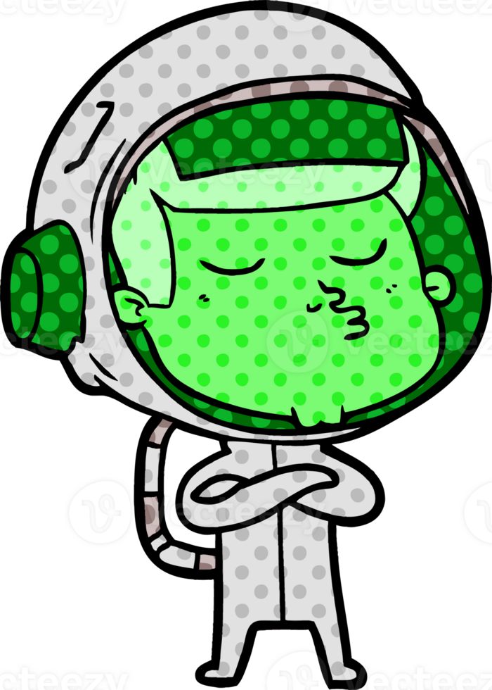 cartoon confident astronaut drawing png