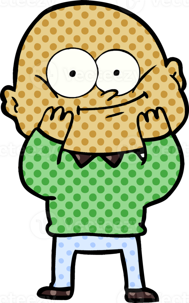 cartoon bald man staring drawing png