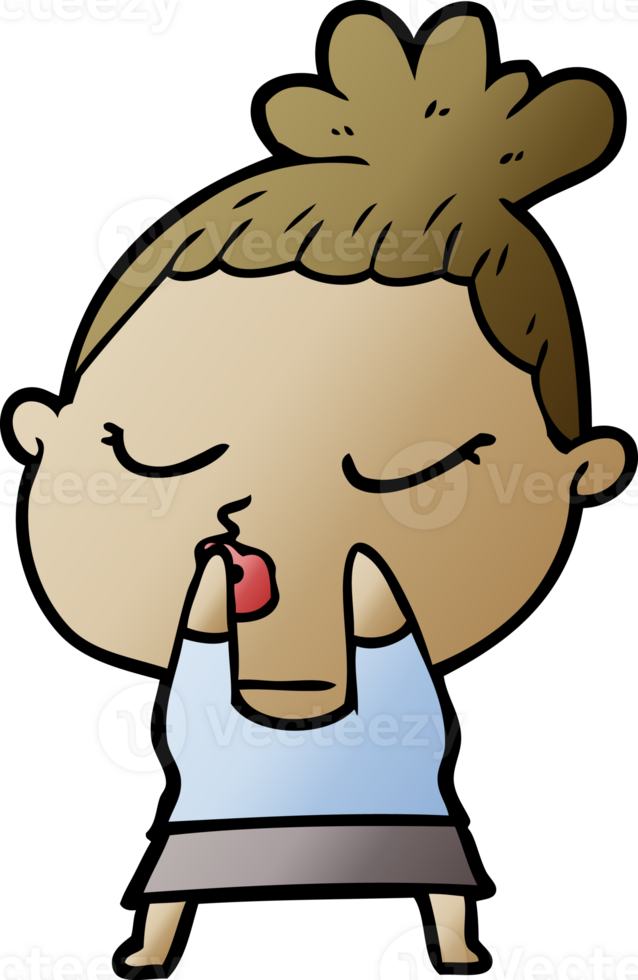 cartoon calm woman drawing png