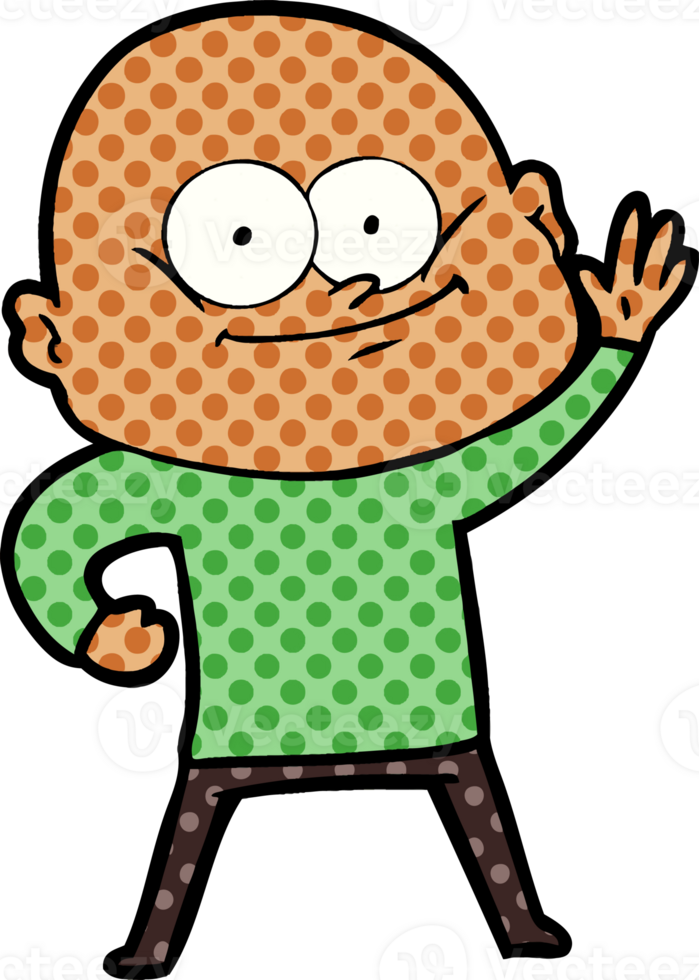 cartoon bald man staring drawing png
