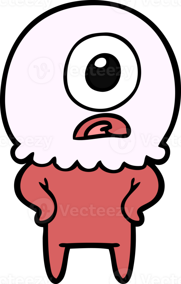 cartoon cyclops alien spaceman drawing png