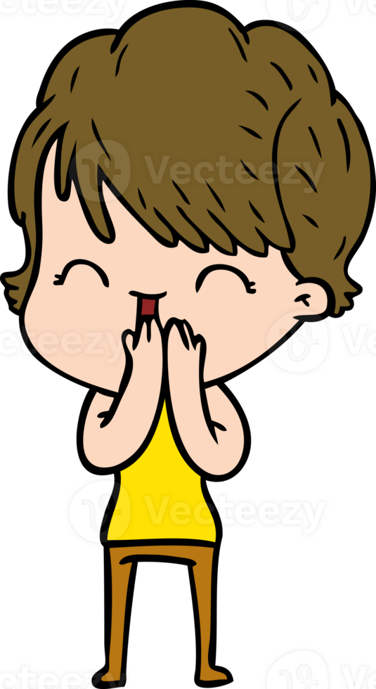 cartoon laughing woman drawing png