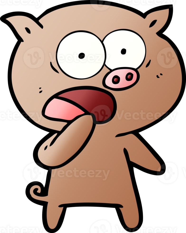 shocked pig cartoon drawing png