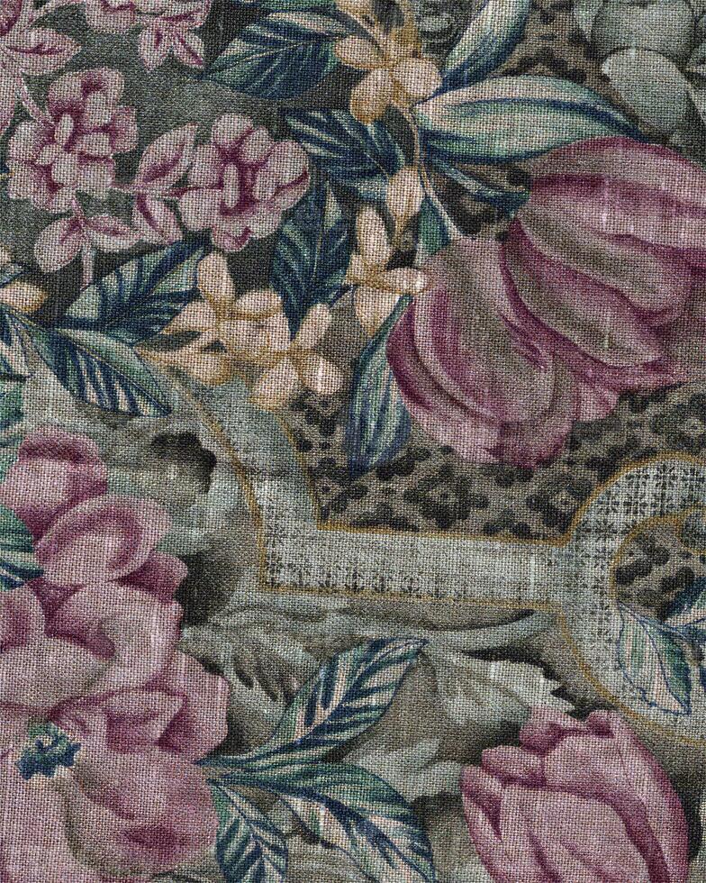 Abstract fabrics background. Textile decoration close view photo