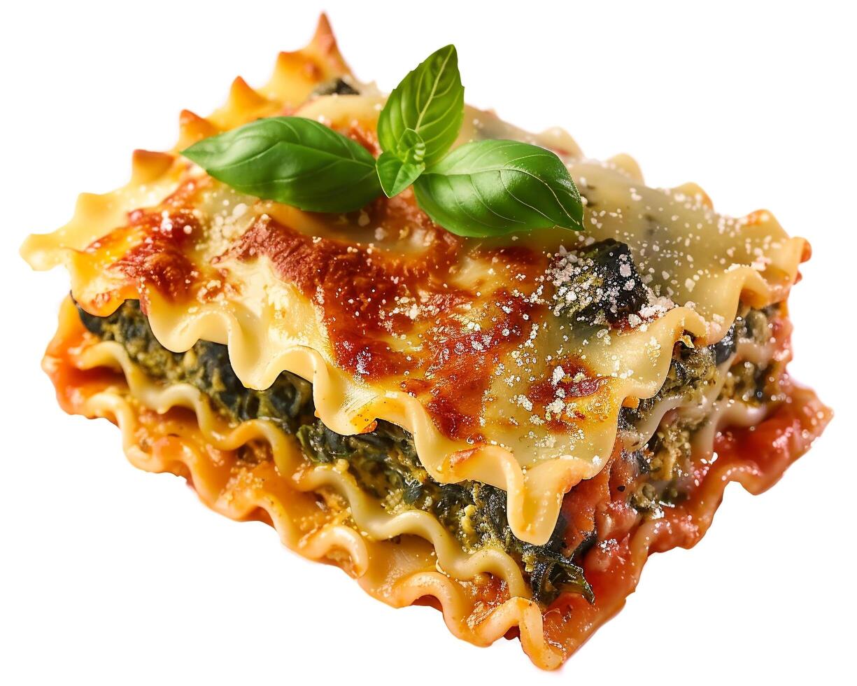 lasagna with spinach and cheese photo