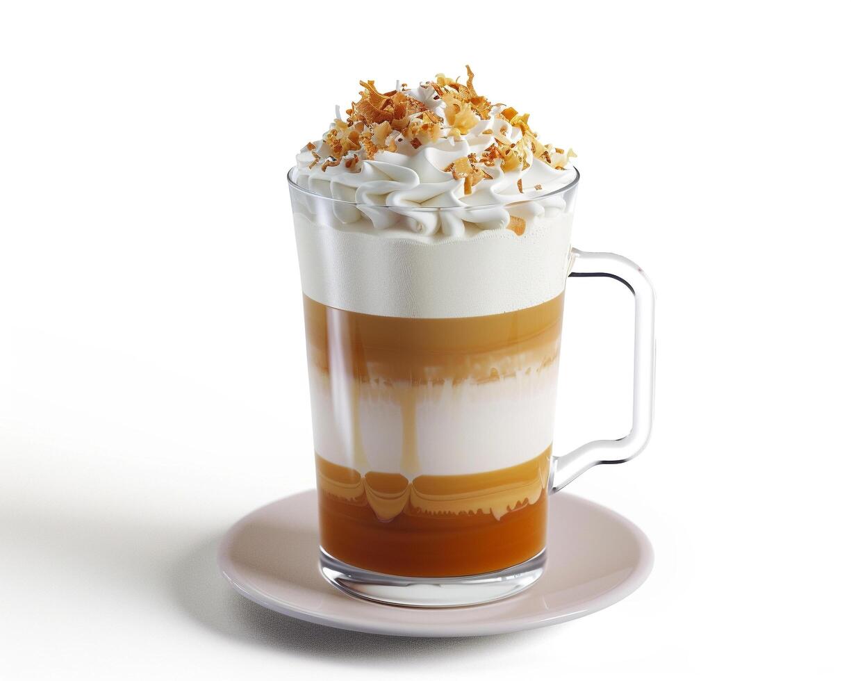 a coffee drink with whipped cream and coconut photo