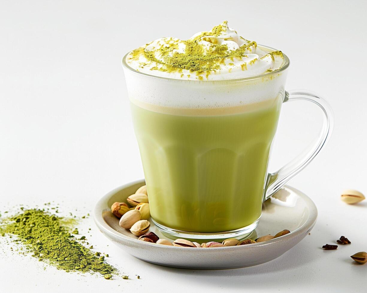 a cup of green tea photo