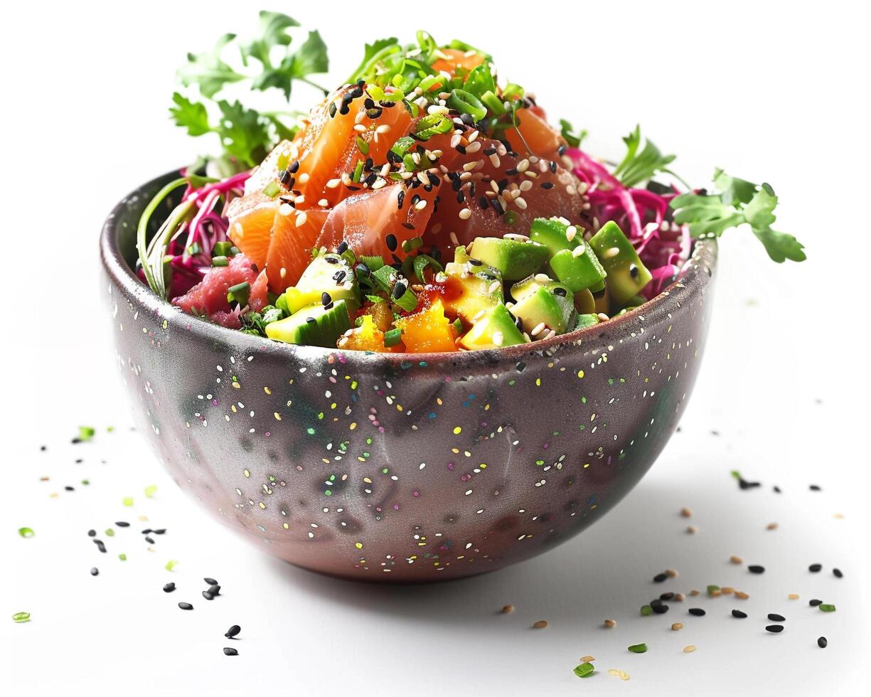 a bowl filled with a colorful salad photo
