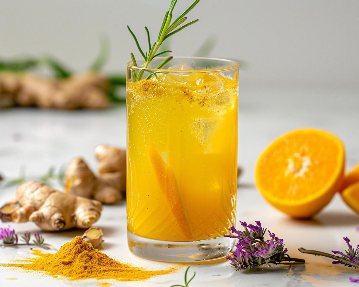 a glass of orange juice photo
