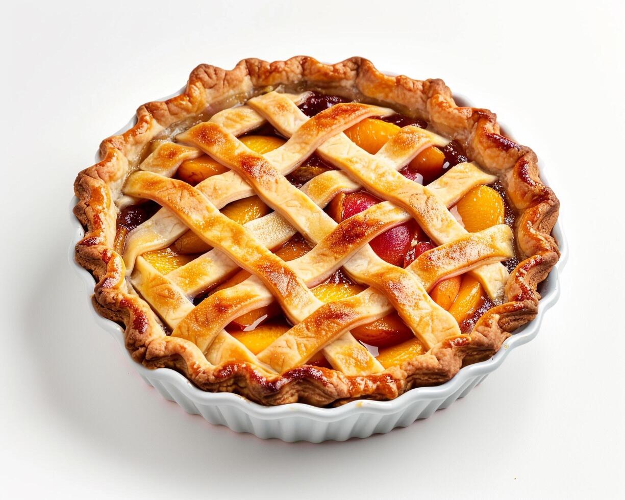A Pie with a Lattice Pattern on Top photo