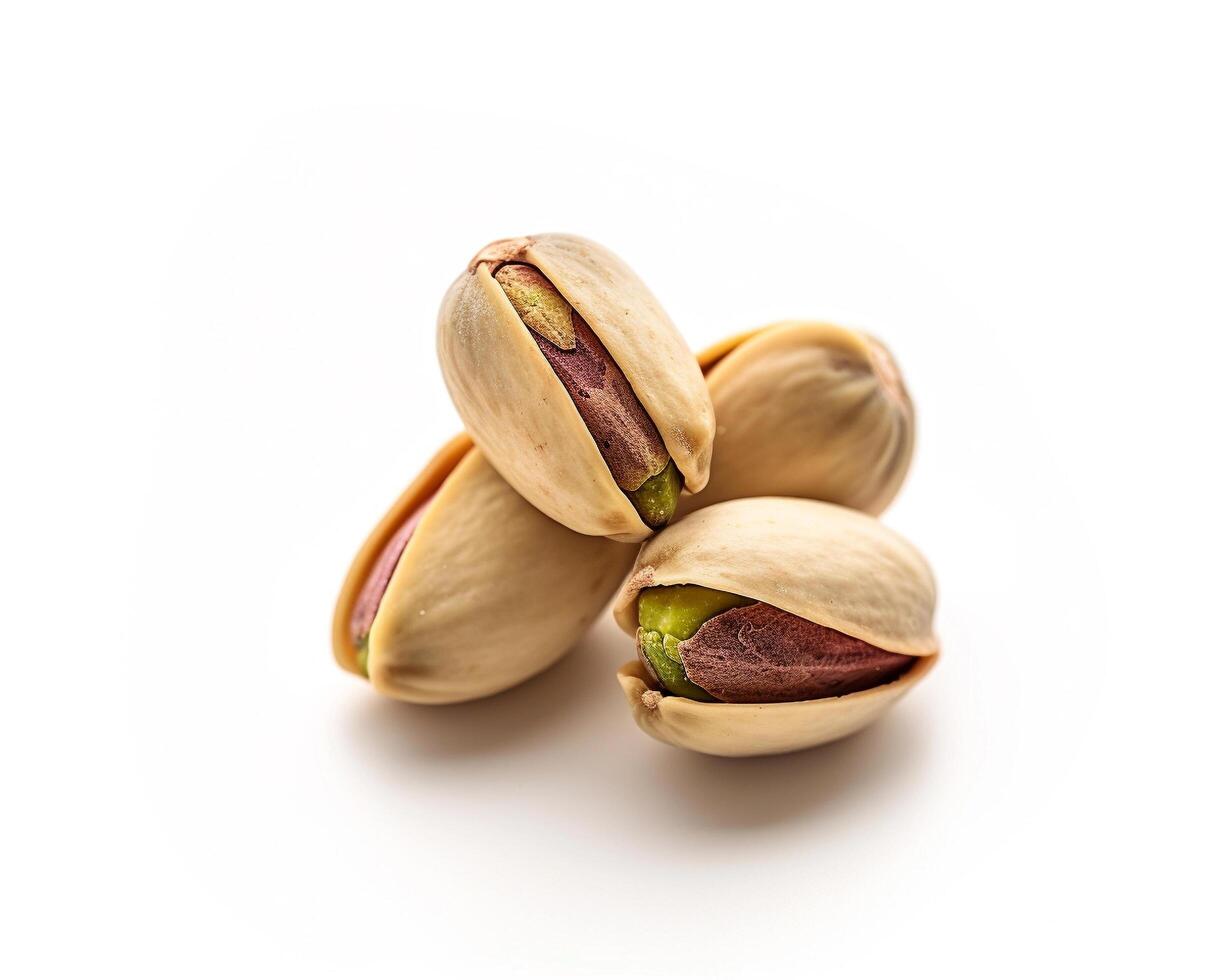 pistachios on white background photo