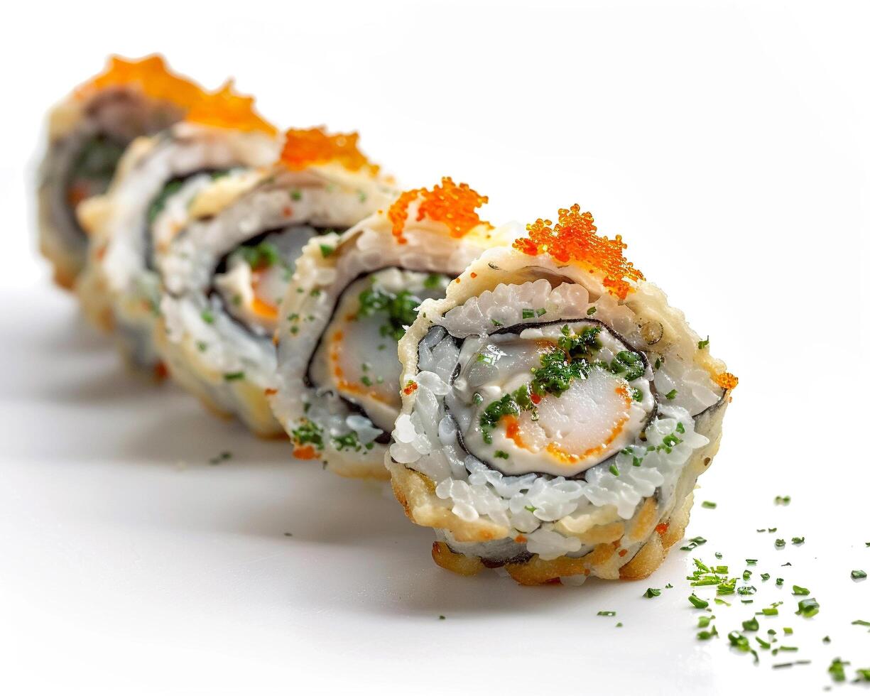 Sushi Roll with Shrimp and Vegetables photo