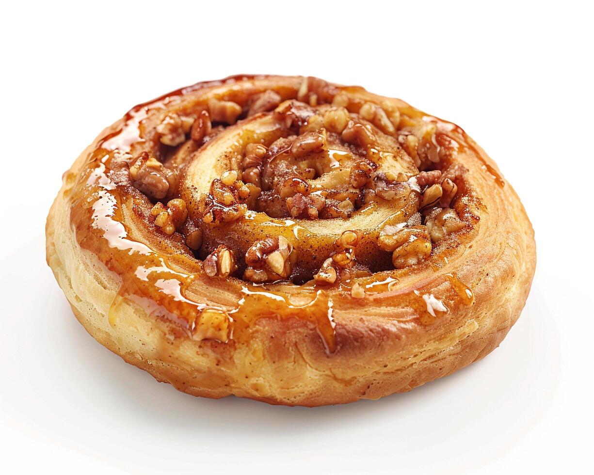 a pastry with nuts on it photo