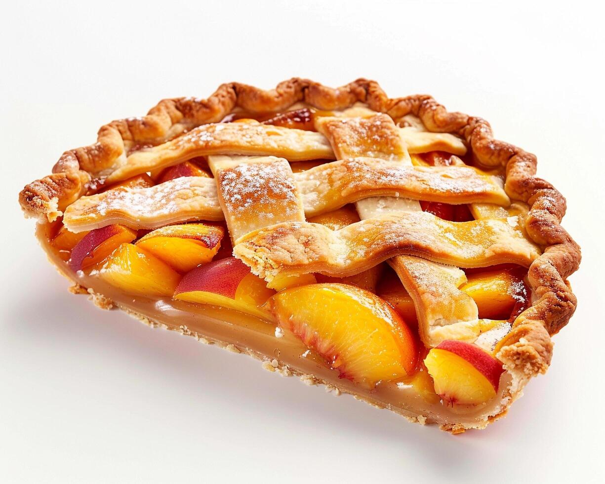 a slice of peach pie photo