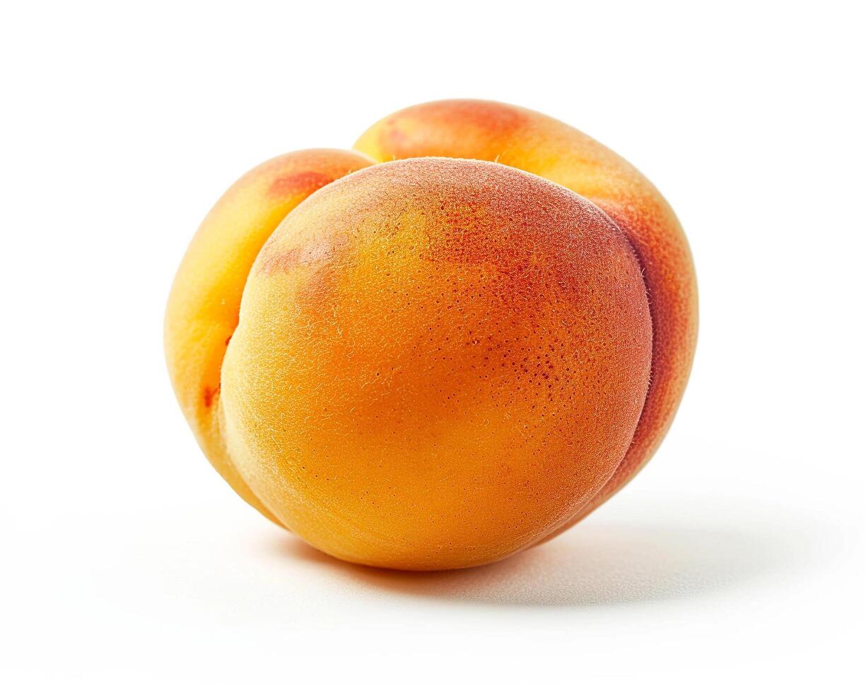 a peach on a white background photo