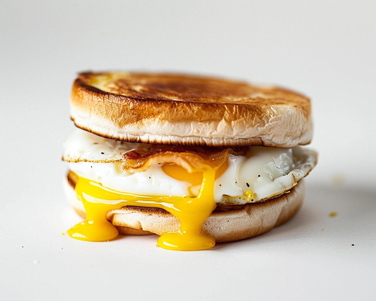 a sandwich with an egg and cheese photo