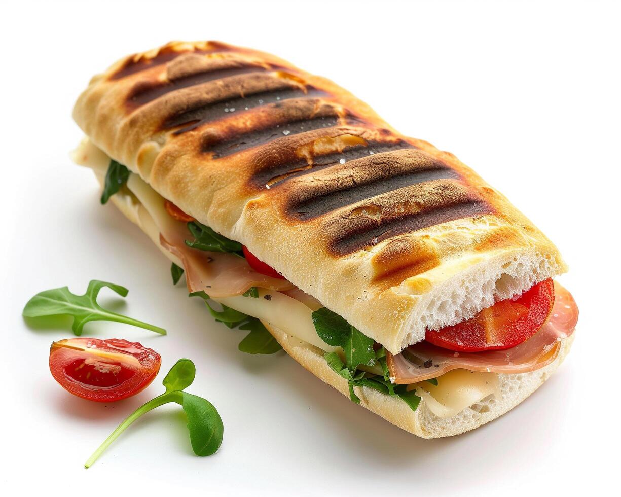a sandwich with tomatoes and cheese photo
