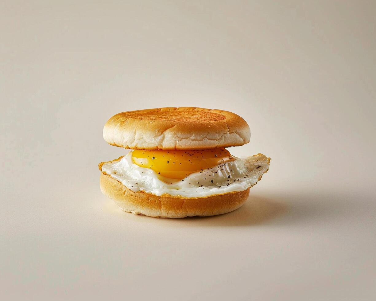 a sandwich with an egg on top photo