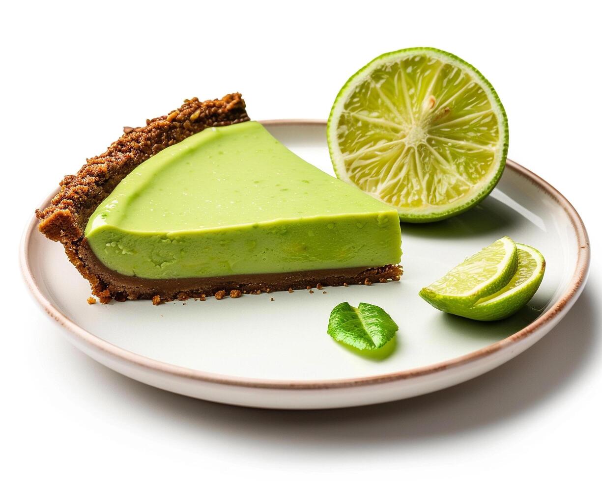 a slice of lime pie on a plate photo