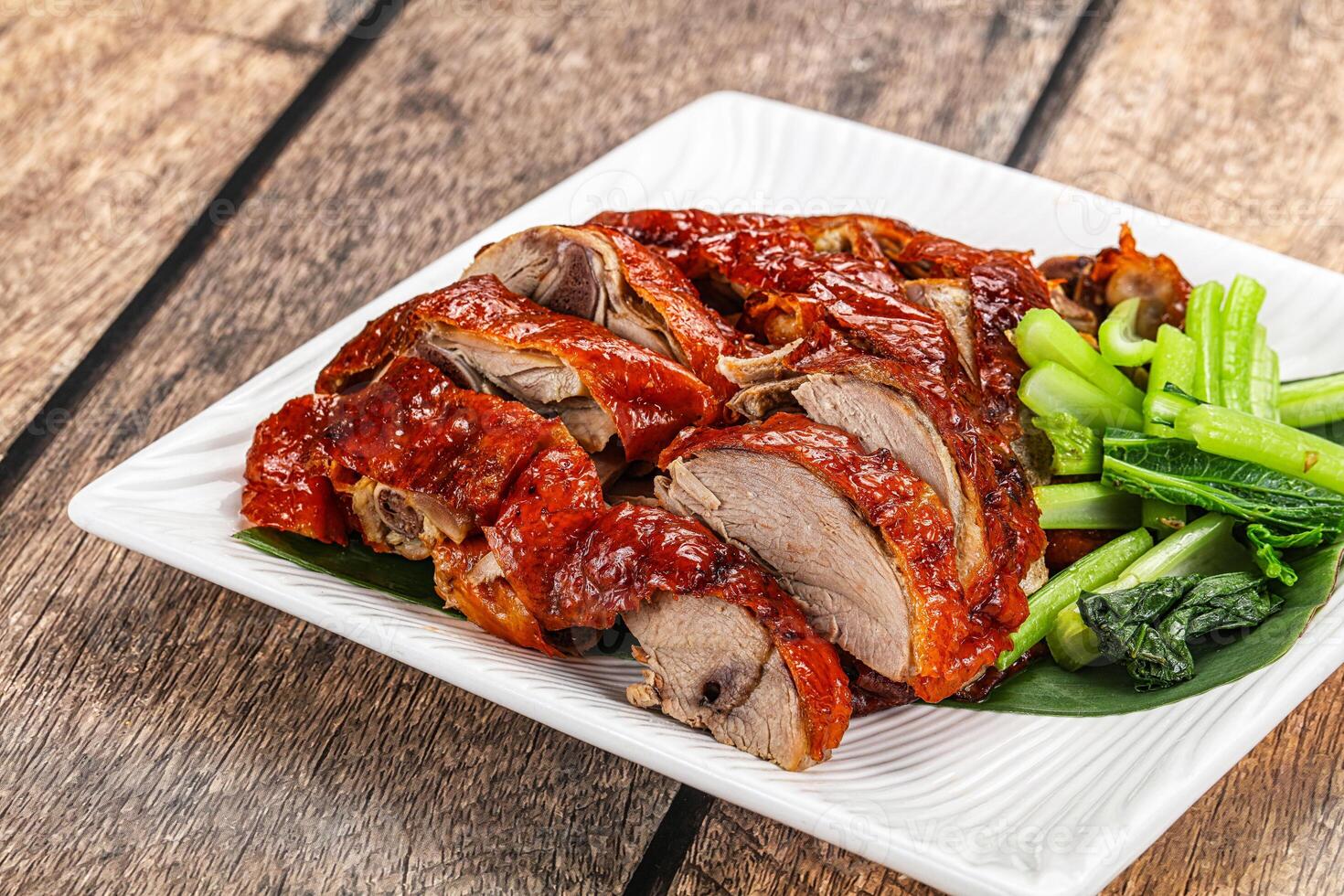 Asian cuisine - roasted duck with skin photo