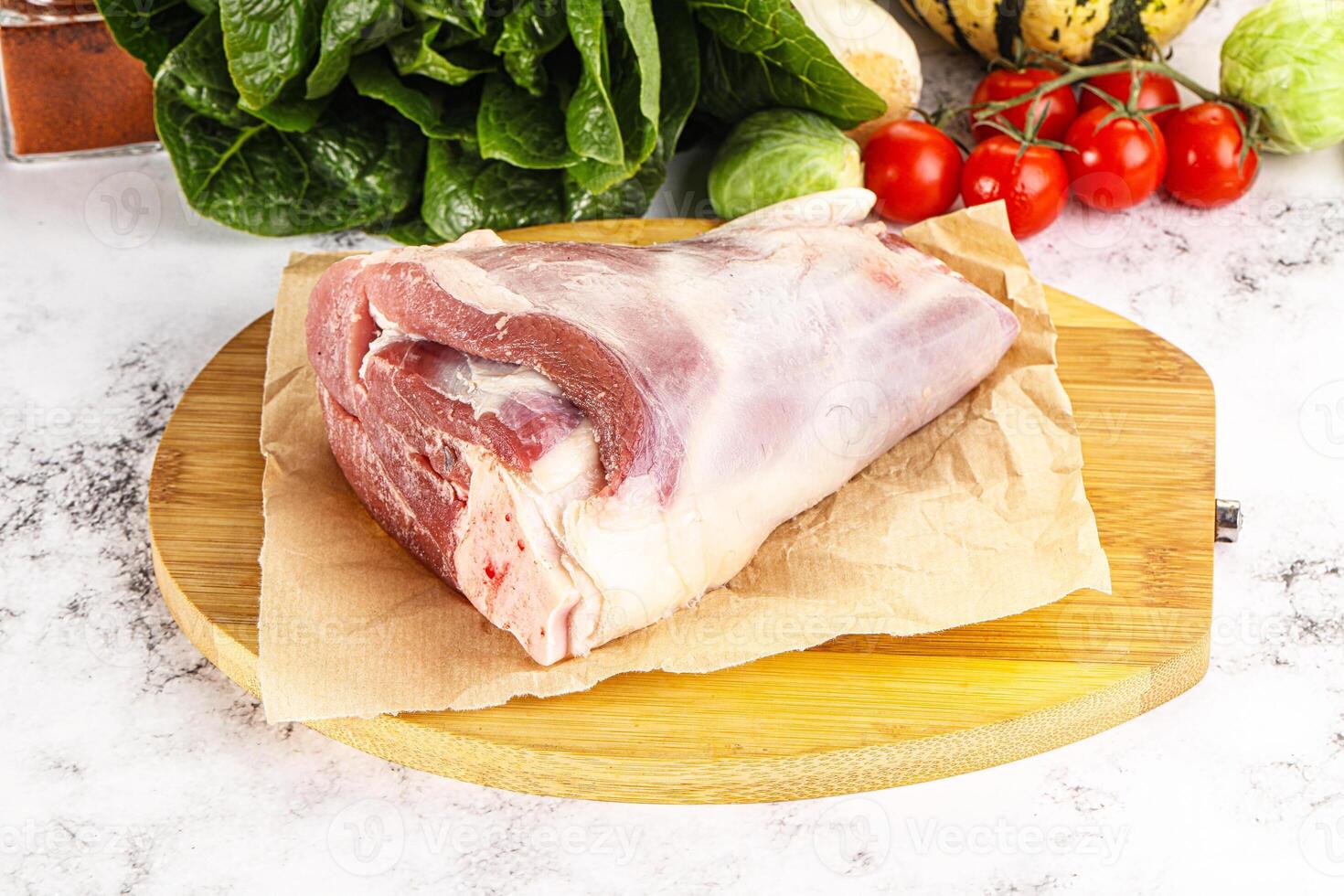 Raw lamb shank for cooking photo