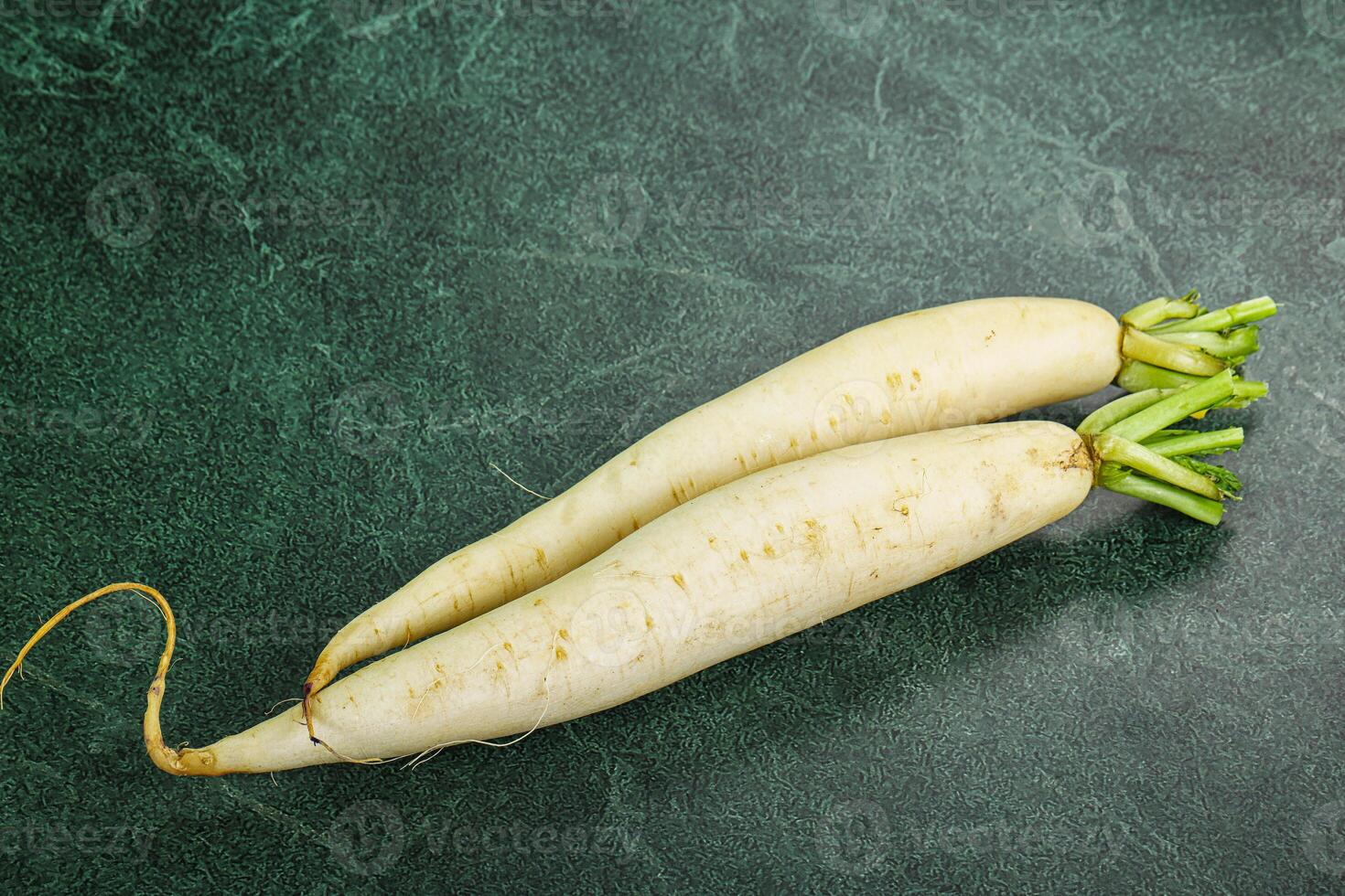 Raw ripe organic Daikon root photo