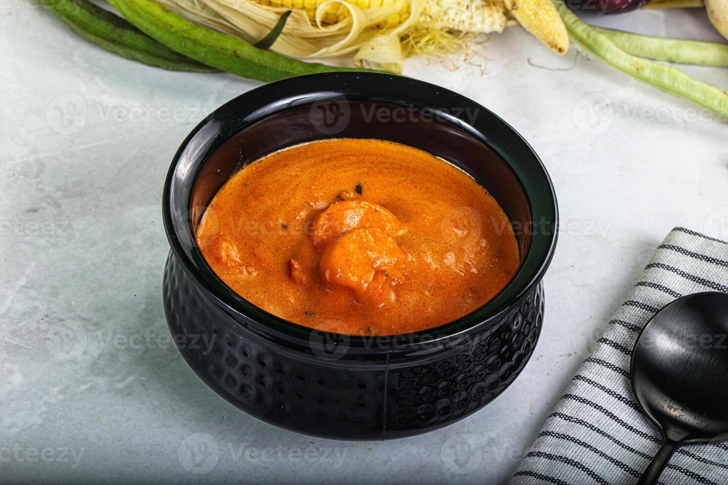 Indian cuisine - spicy prawn masala photo