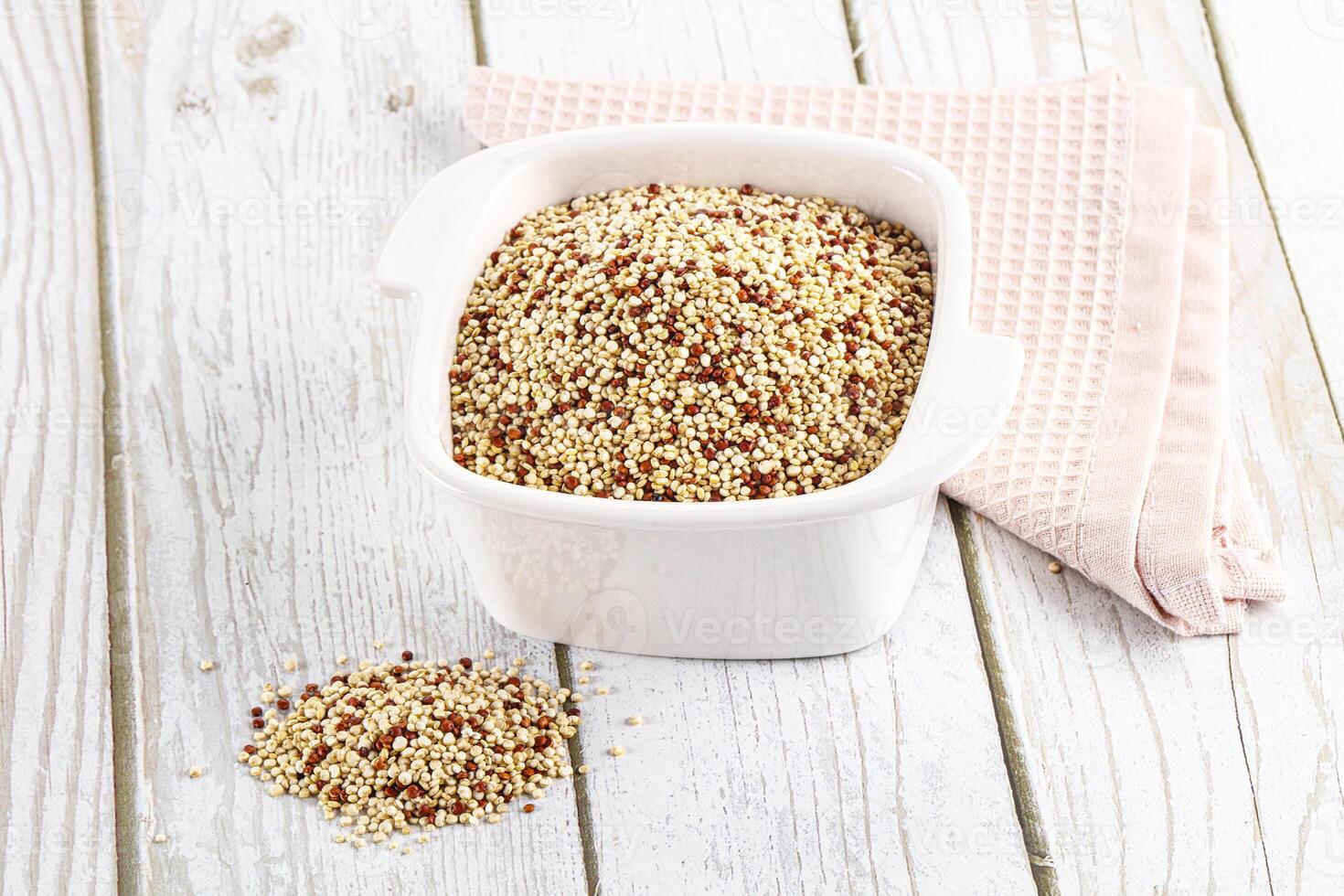 Raw dry quinoa cereal grain photo