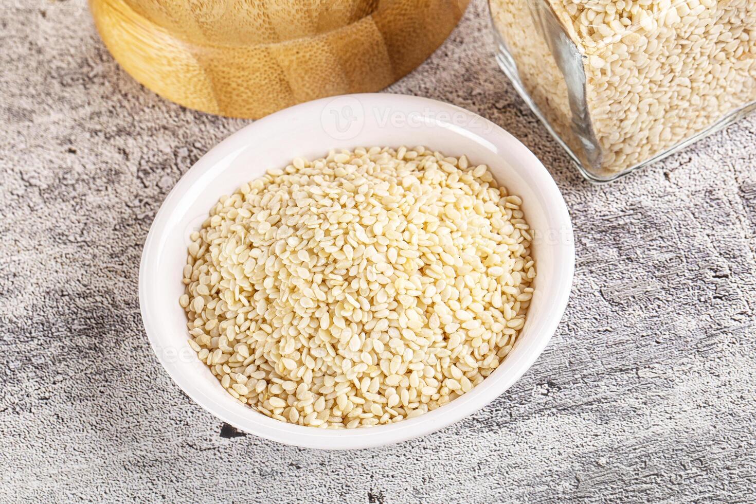 Sesame seeds heap in the bowl photo