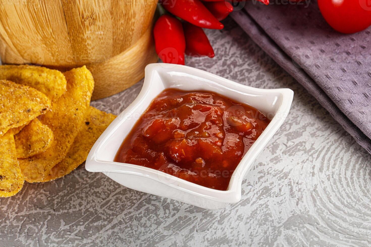 Spicy mexican sauce Salsa dip photo