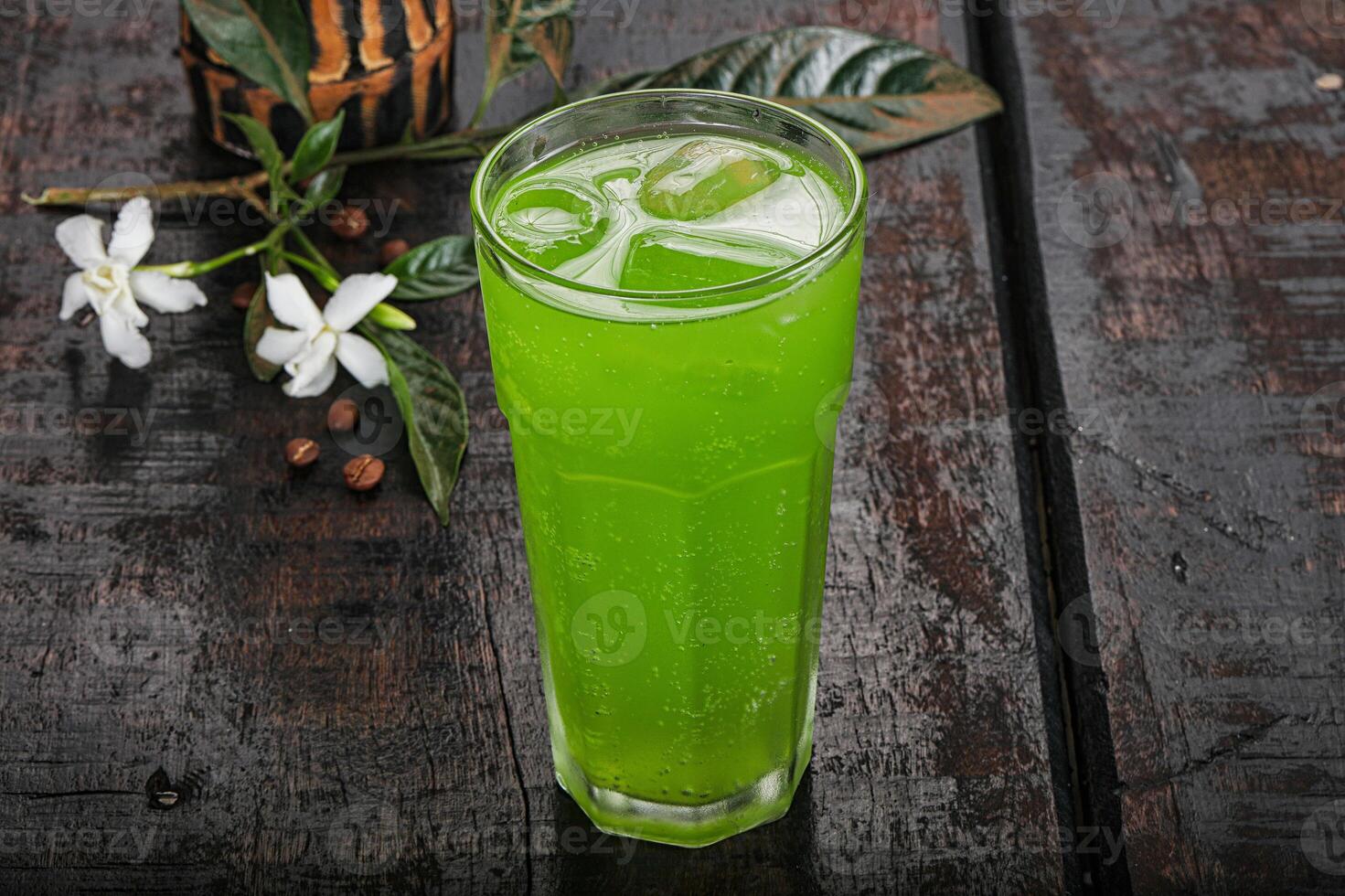 Tasty Mint lemonade with ice photo