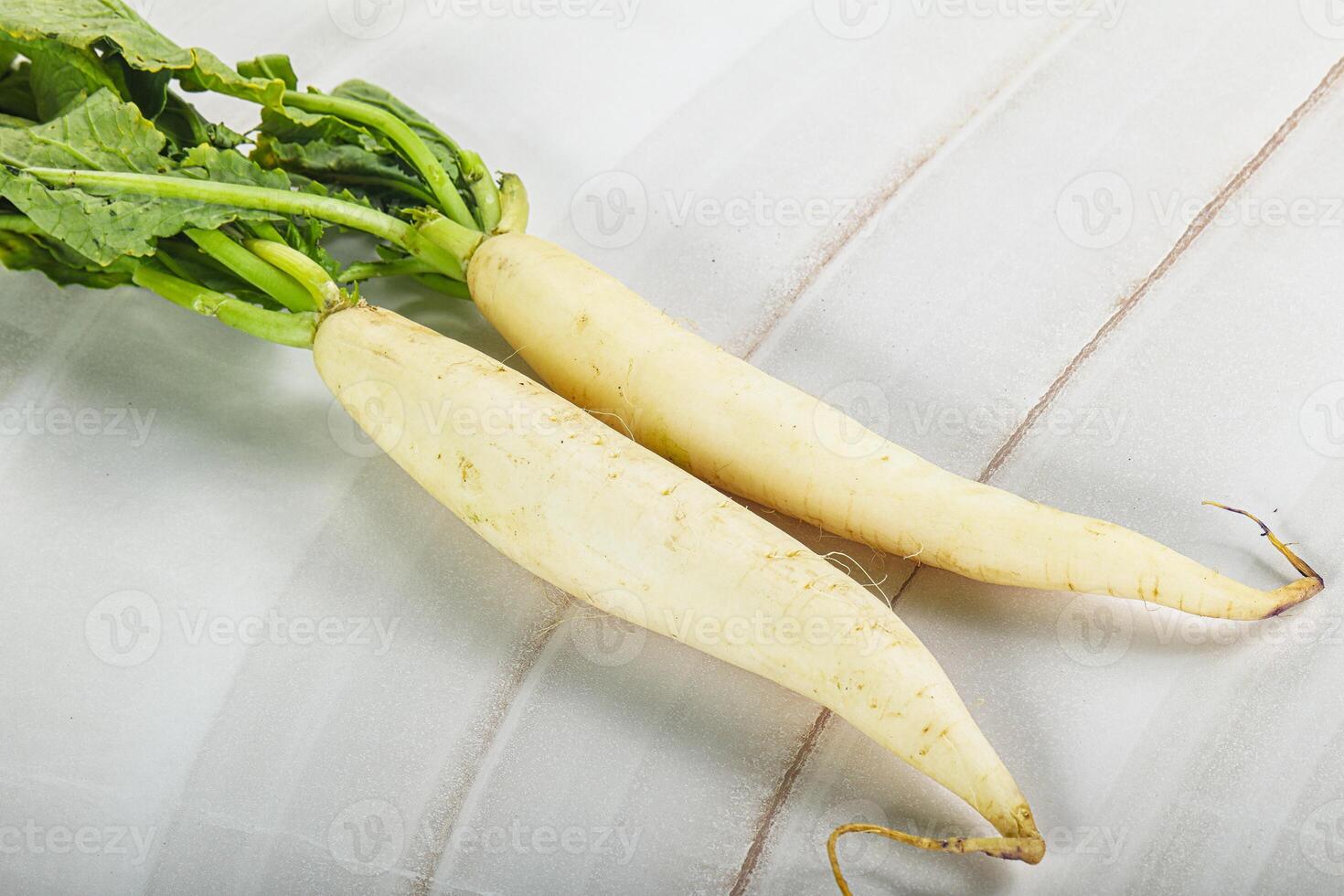 Raw ripe organic Daikon root photo