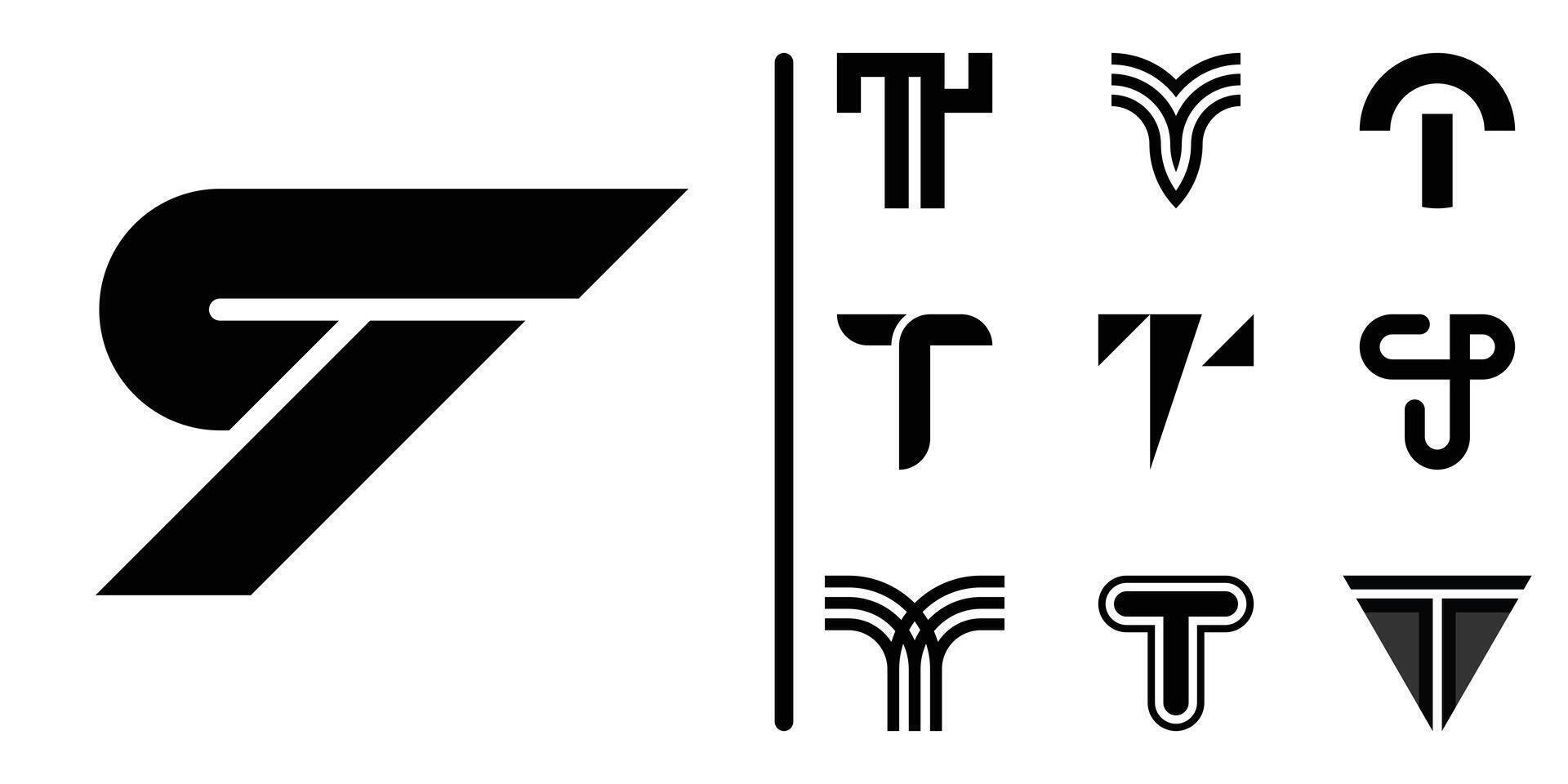 Letter T logo collection. Premium vector
