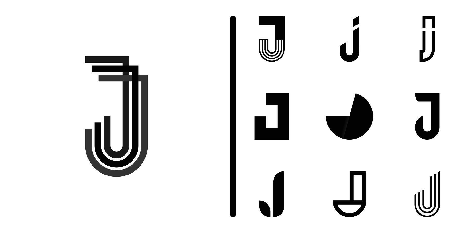 Letter J logo collection. Premium vector
