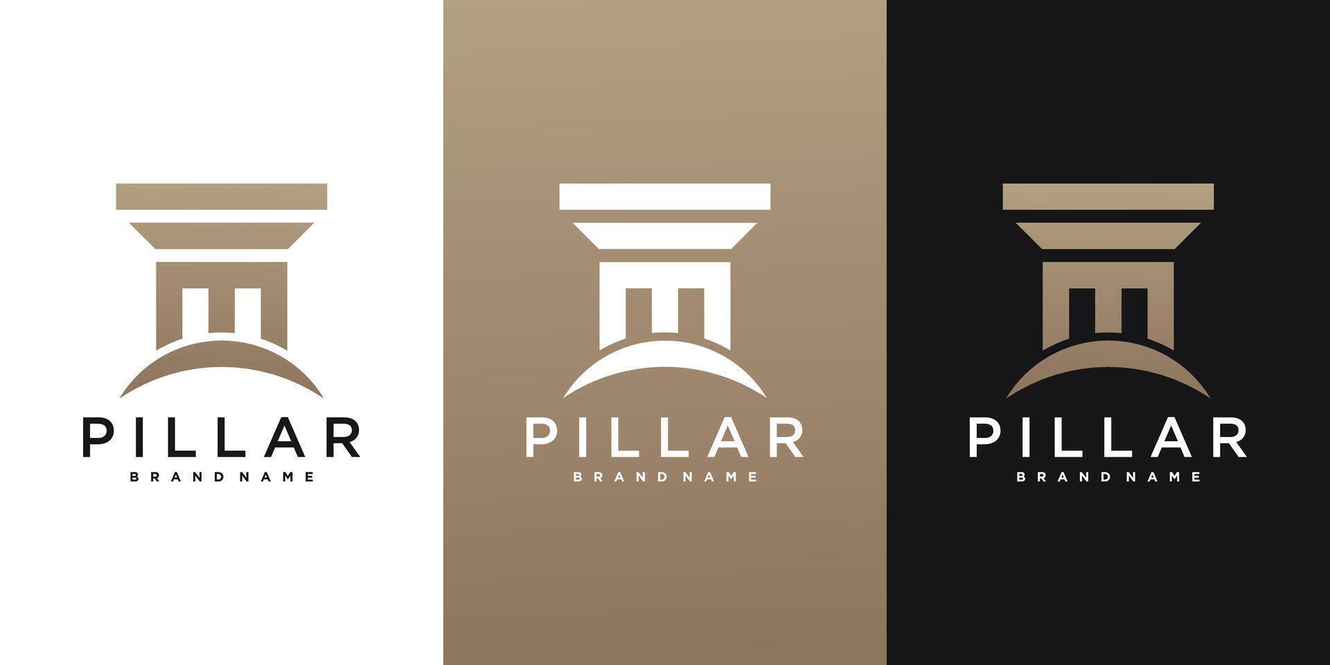 Law firm pillar logo design. Premium vector
