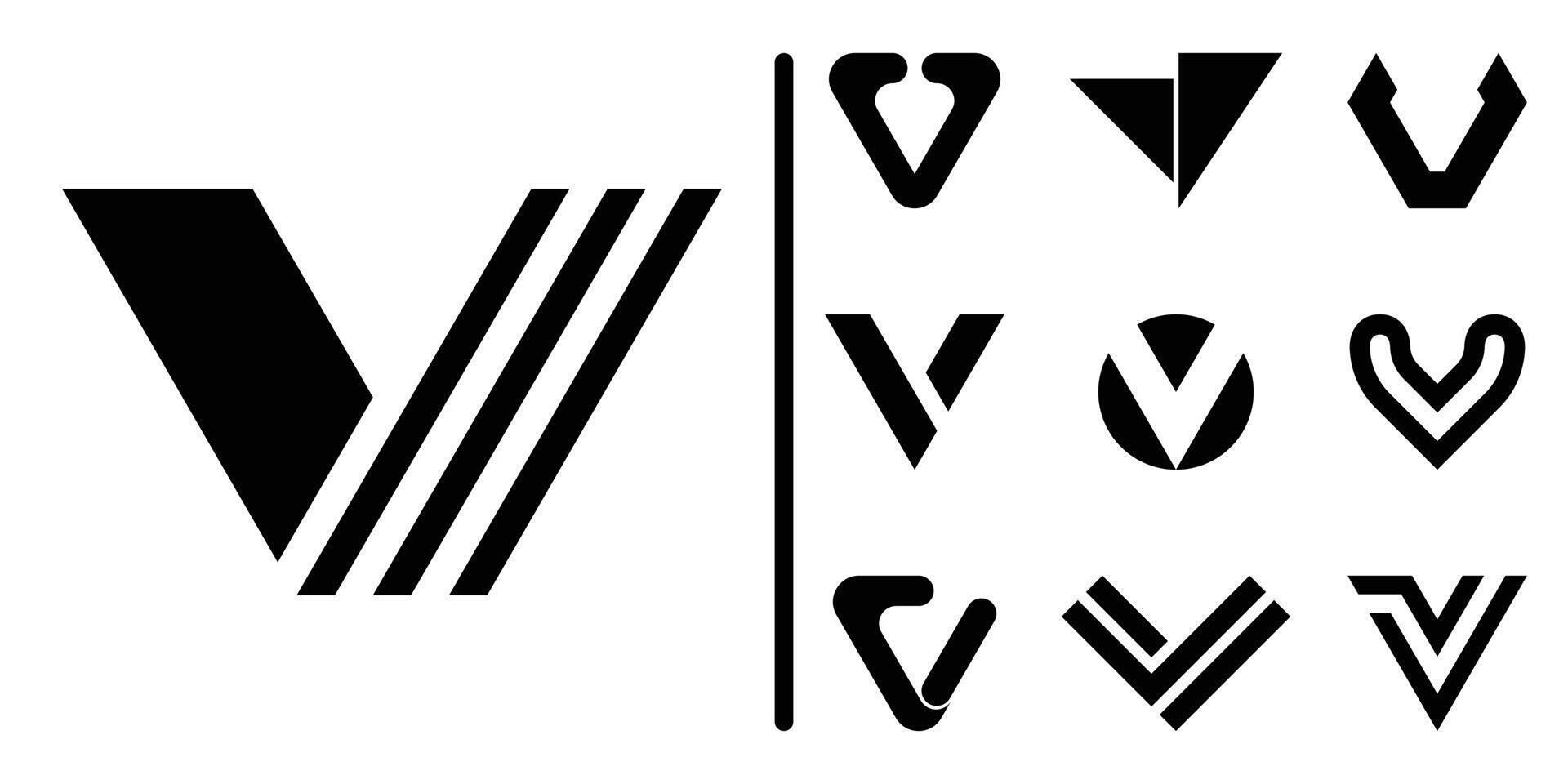 Letter V logo collection. Premium vector