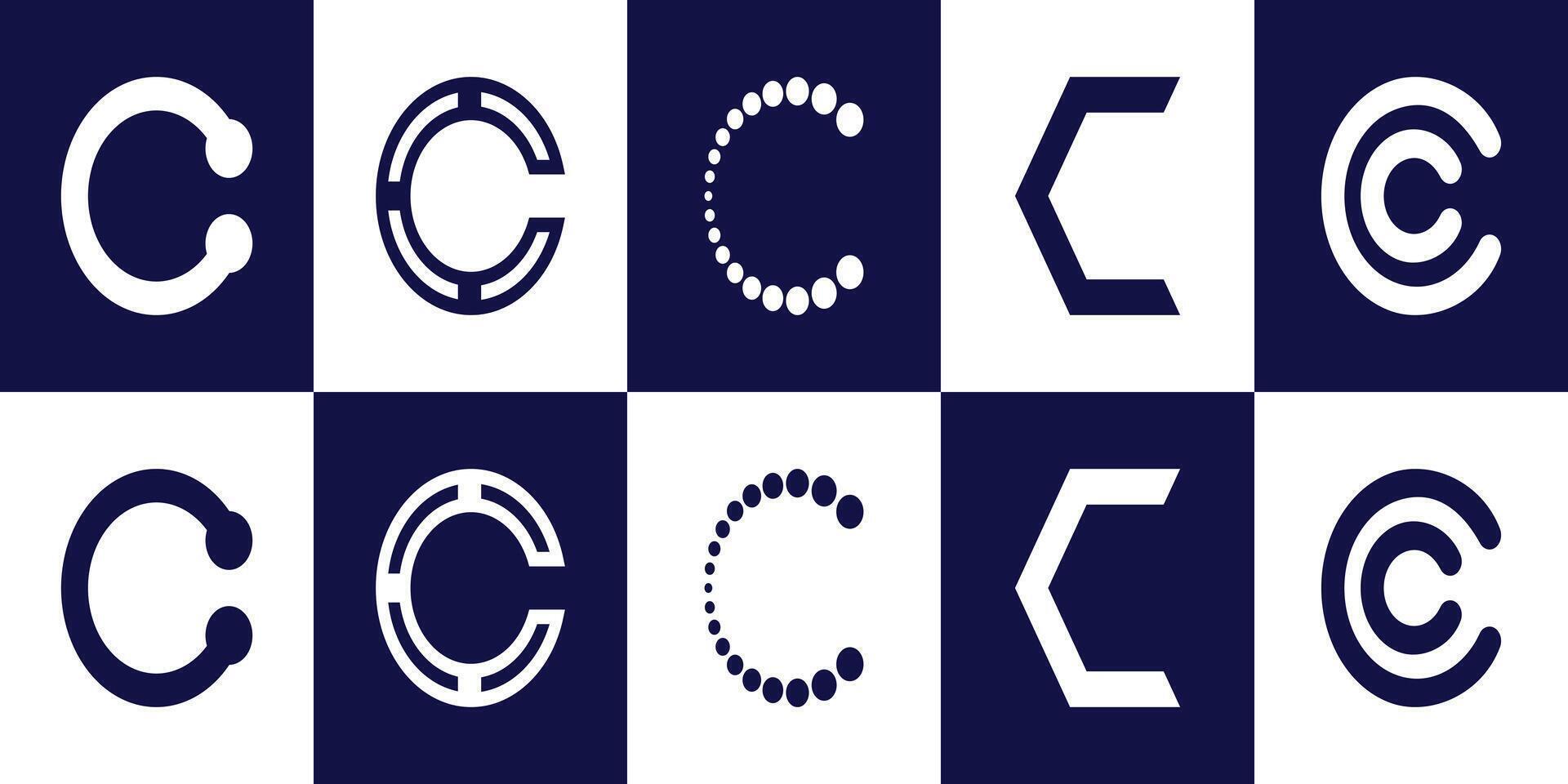 Letter C logo collection. Premium vector