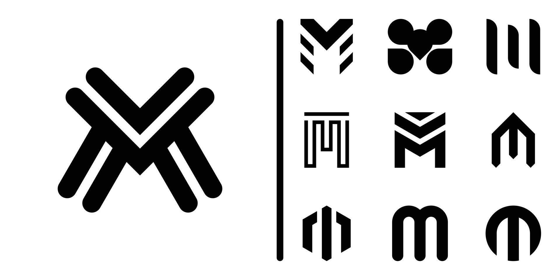 Letter M logo collection. Premium vector