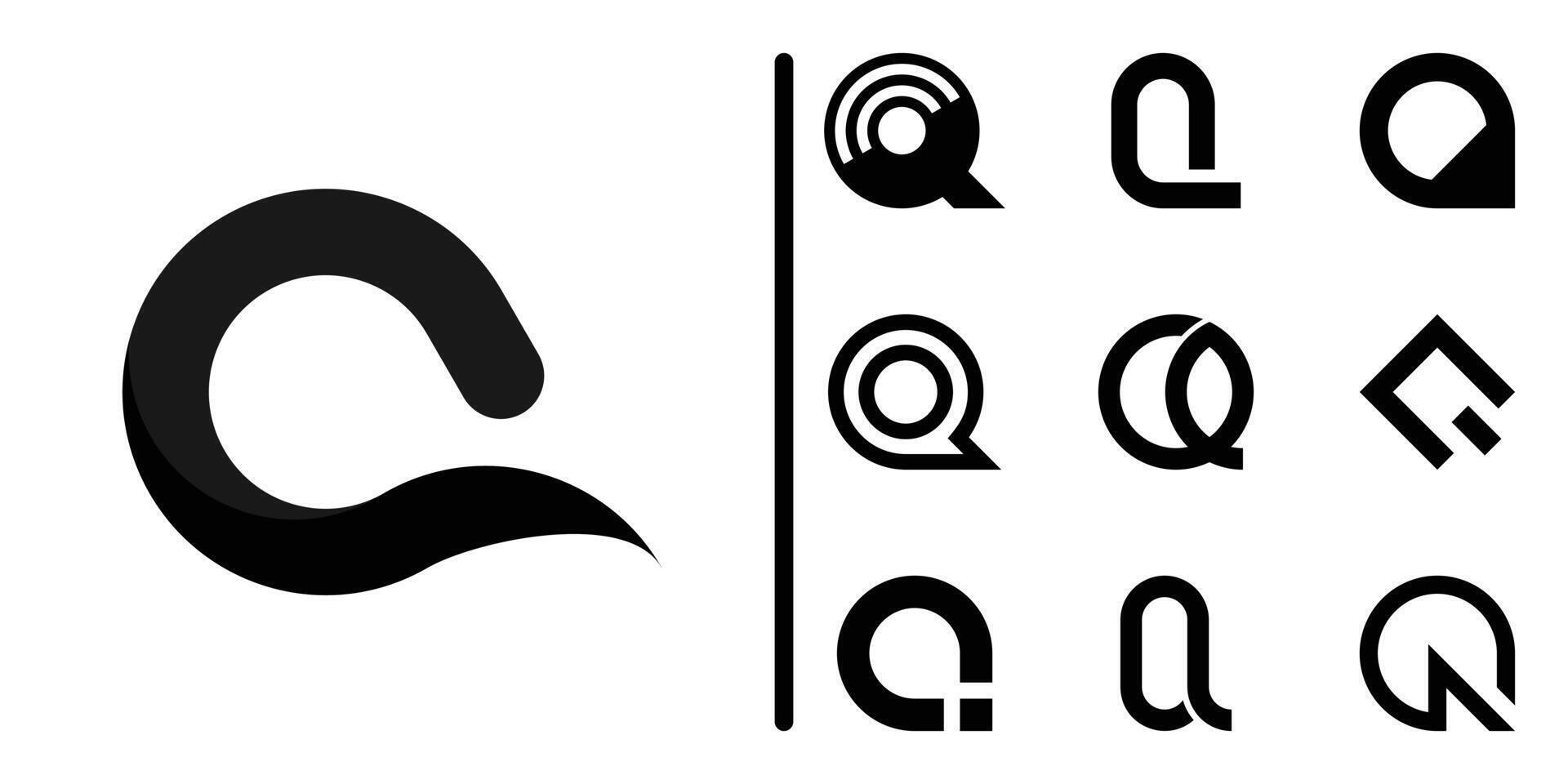 Letter Q logo collection. Premium vector