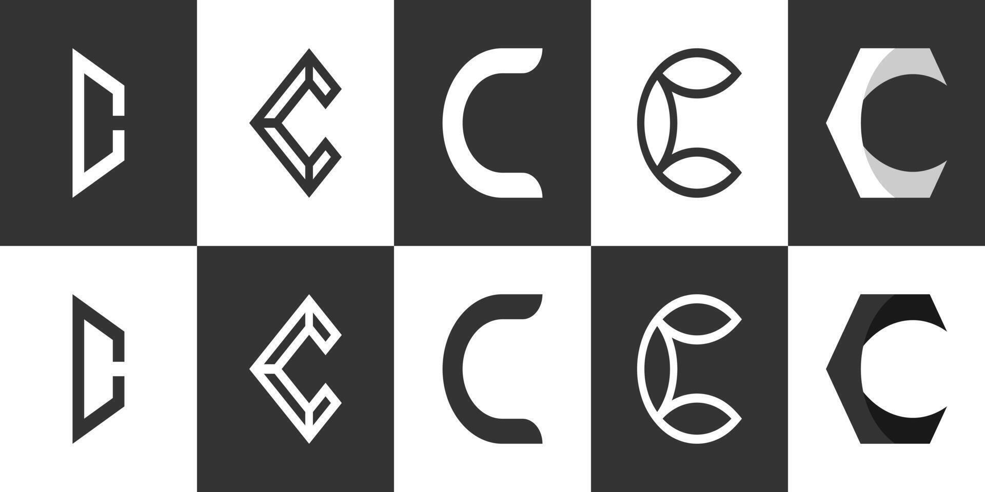 Letter C logo collection. Premium vector