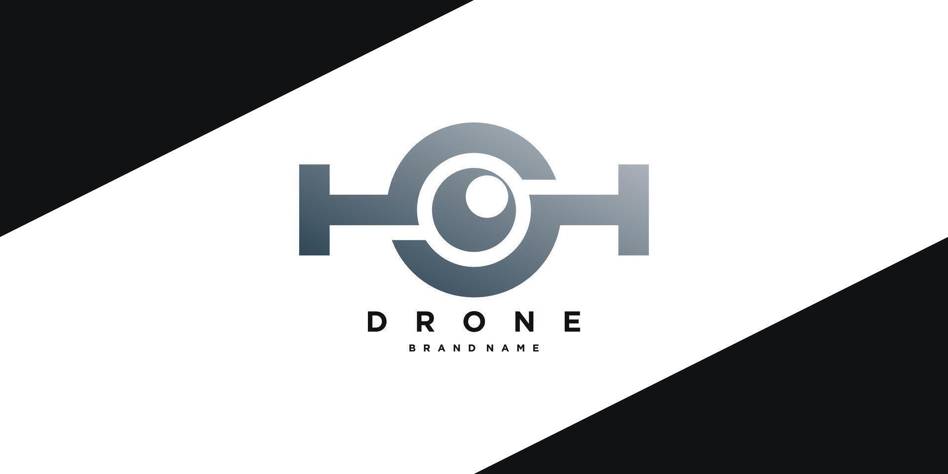 Drone logo design with a simple concept. Premium vector