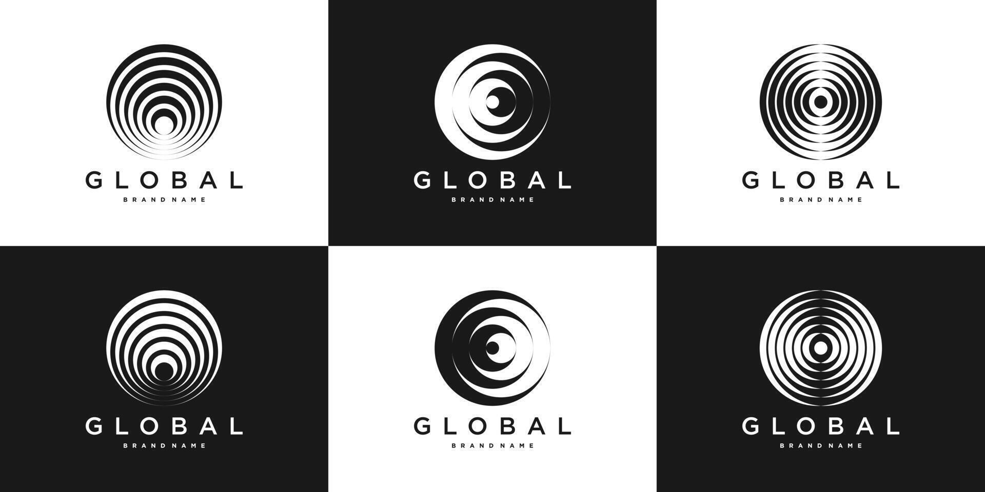 Collection global logo design with creative and unique concept. Premium vector