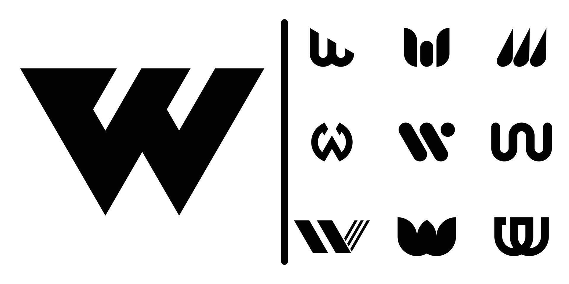 Letter W logo collection. Premium vector
