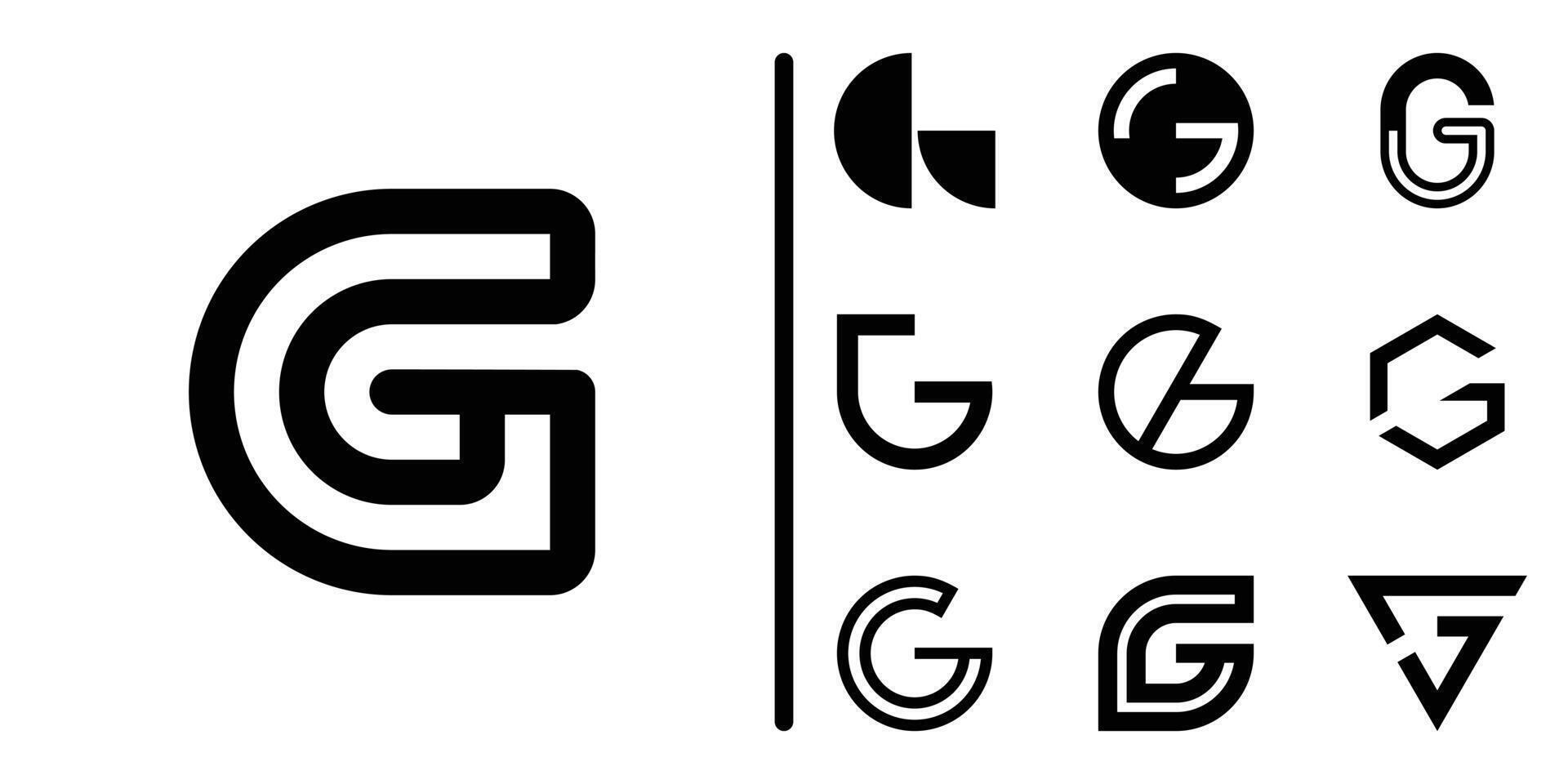 Letter G logo collection. Premium vector